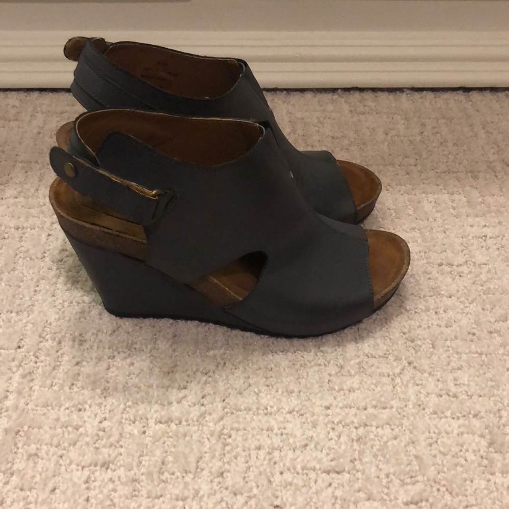 Gray leather sandals by DIBA.True* 6.5 Well made and taken care of.